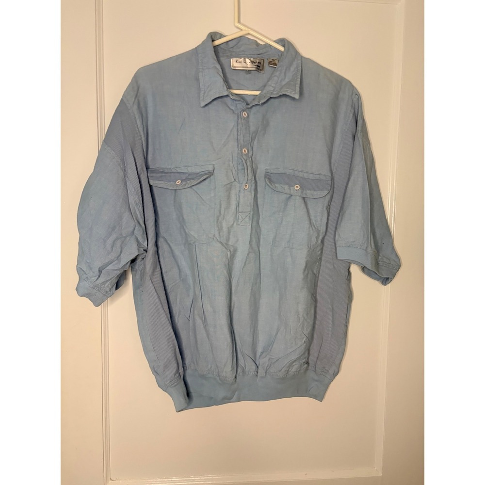 Colin Spykes  Mens XXL Light Blue 100%‎ Cotton ShortSleeve Pullover Shirt